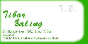 tibor baling business card